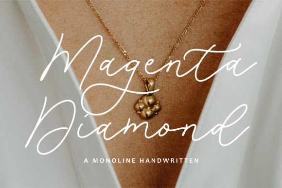Elegant Handwritten Typography with Magenta Diamond Font