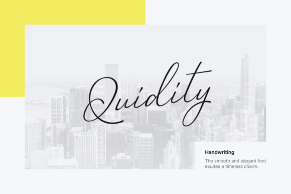 Quidity: A Dazzling Script Font for Editorial Elegance